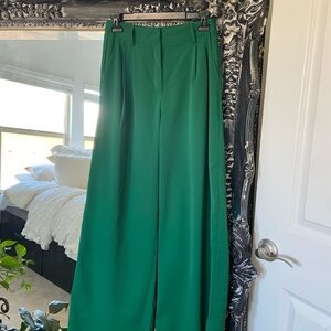 Wide Legged Green Women's Pants